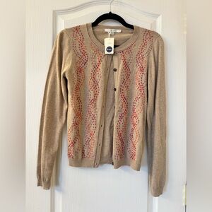 NWT Boden Cardigan Sweater US 4 Hand Finished Cotton Cashmere Blend